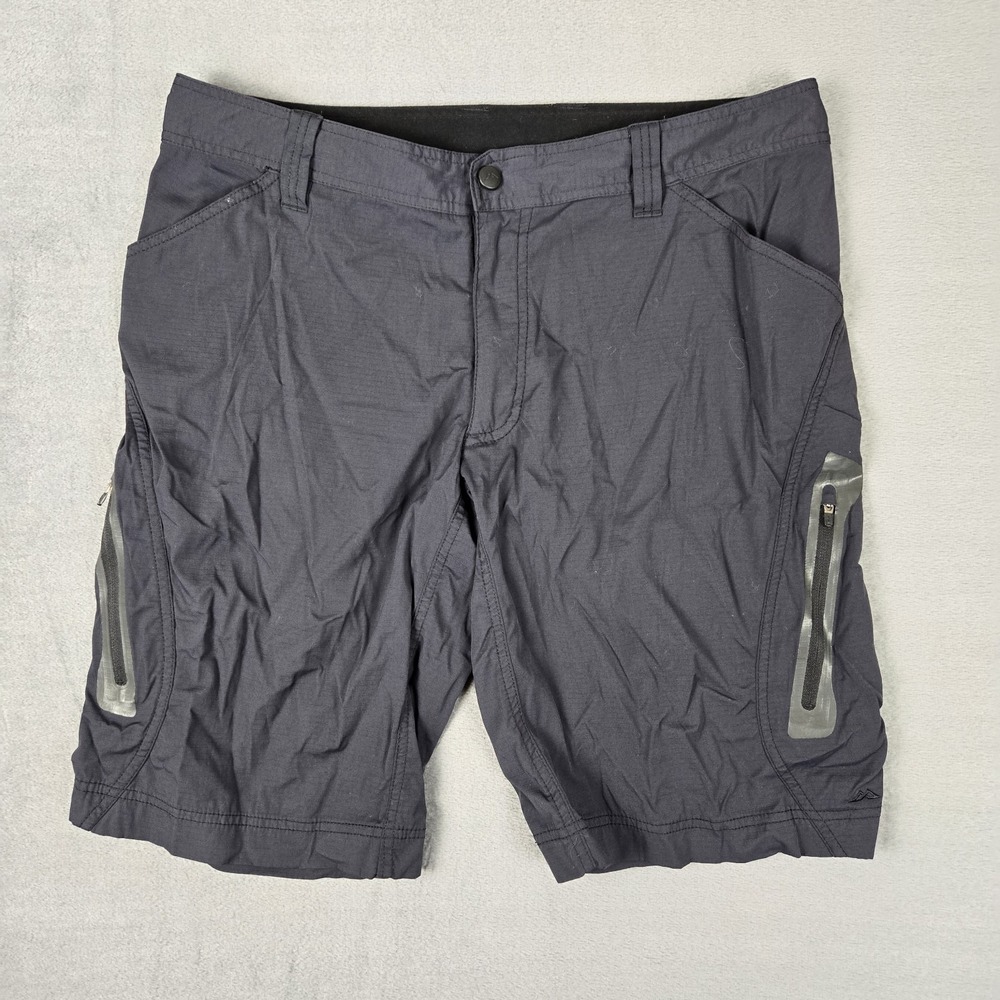Kathmandu Outdoor Hiking Cargo Shorts Men's Large‎ Gray Nylon Zip Pocket